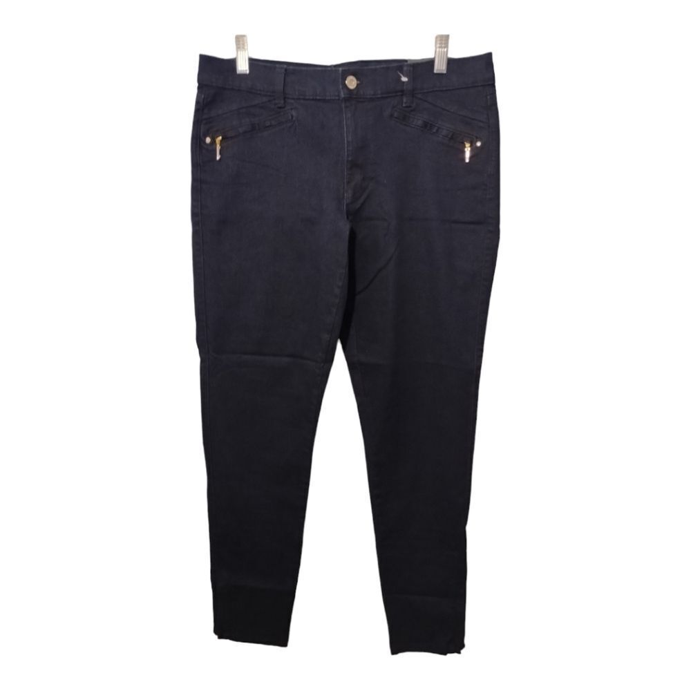 WHBM Saint Honore Collection Skinny Leg Zipper Accents Jeans Sz‎ 12 LONG